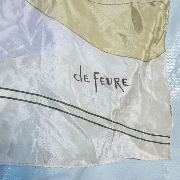 Vintage Art Nouveau Georges De Feure MMA Silk Scarf with Orange and tan Hues - Picture 4 of 8